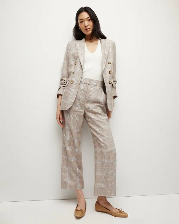 Brixton Linen Pant Khaki Multi Women Veronica Beard Pants