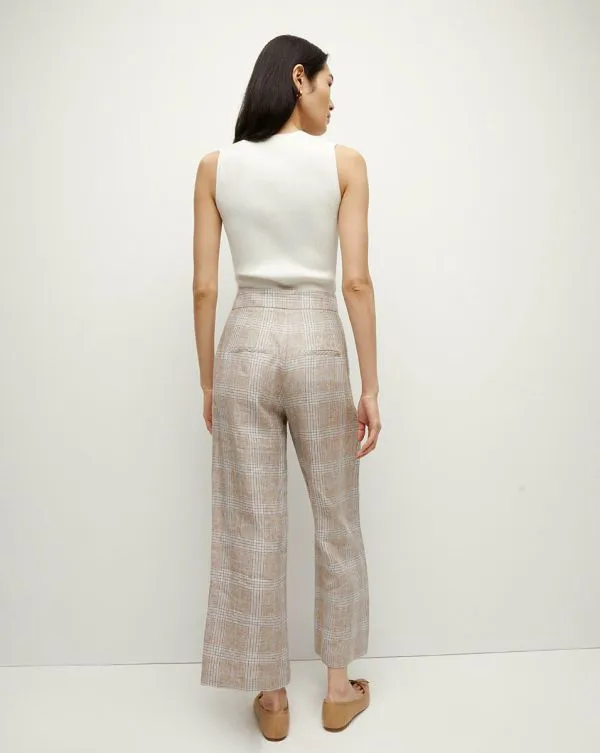 Brixton Linen Pant Khaki Multi Women Veronica Beard Pants Brixton Linen Pant Khaki Multi Women Veronica Beard Pants