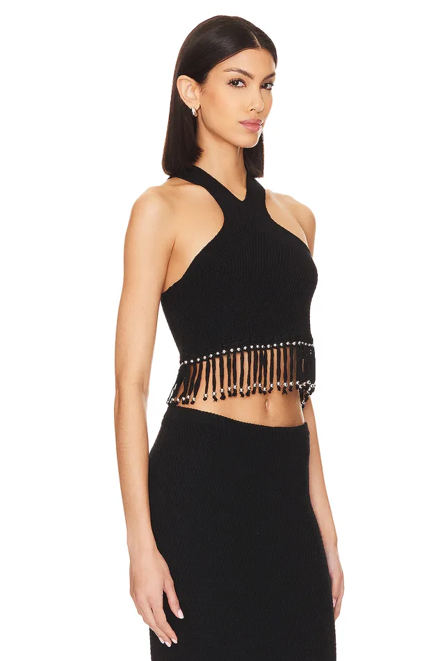 Bryony Fringe Top Black Women Lovers and Friends Tops Bryony Fringe Top Black Women Lovers and Friends Tops