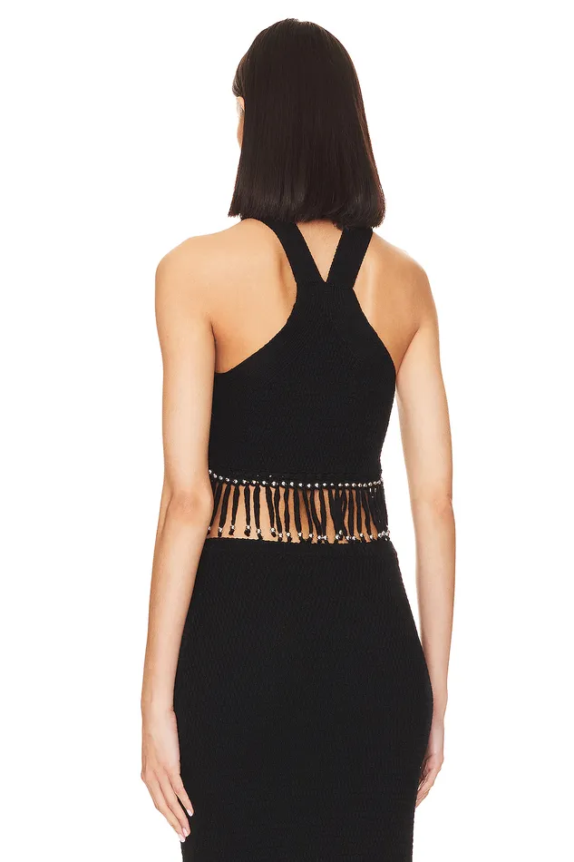 Bryony Fringe Top Black Women Lovers and Friends Tops Bryony Fringe Top Black Women Lovers and Friends Tops