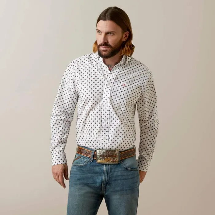 Button Down Shirts Men Ariat Aiden Classic Fit Shirt White