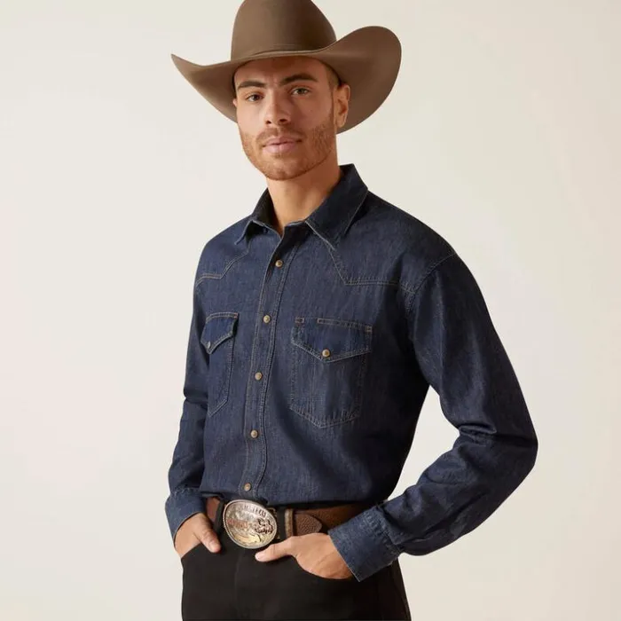 Button Down Shirts Men Ariat Classic Denim Shirt Broadway