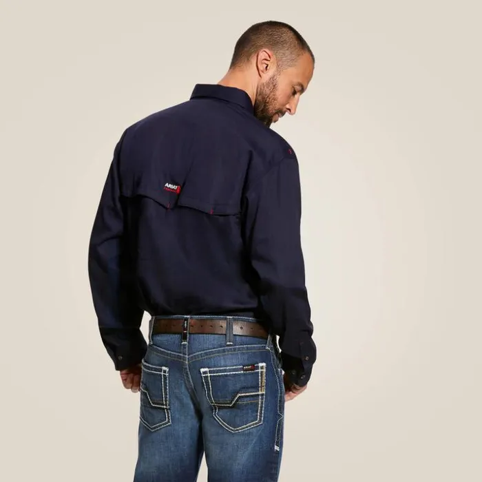 Button Down Shirts Men Ariat FR Solid Vent Work Shirt Navy Button Down Shirts Men Ariat FR Solid Vent Work Shirt Navy