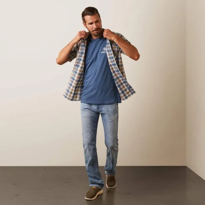 Button Down Shirts Men Ariat Hallwood Retro Fit Shirt Blue Heaven Button Down Shirts Men Ariat Hallwood Retro Fit Shirt Blue Heaven
