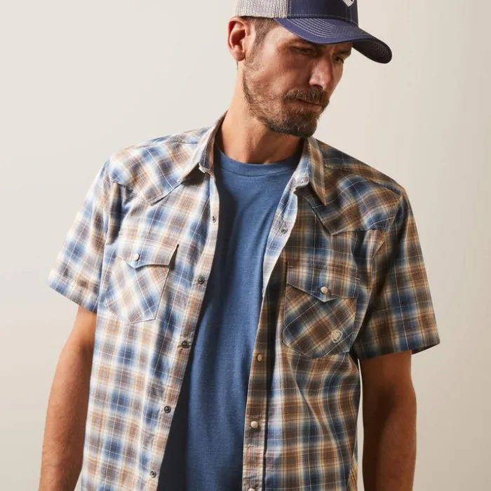 Button Down Shirts Men Ariat Hallwood Retro Fit Shirt Blue Heaven Button Down Shirts Men Ariat Hallwood Retro Fit Shirt Blue Heaven