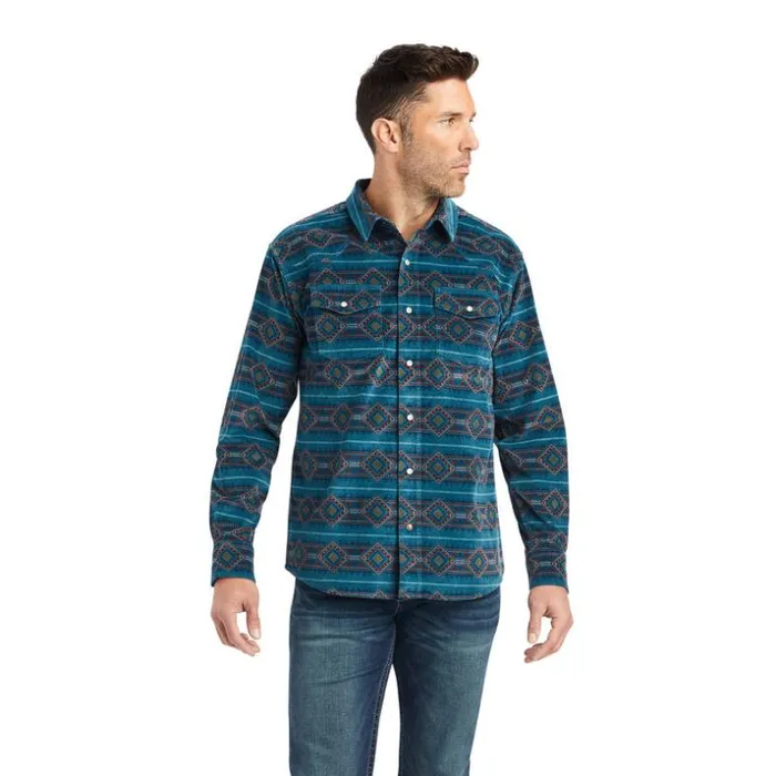 Button Down Shirts Men Ariat Hawkeye Corduroy Retro Fit Shirt Sylvan Teal