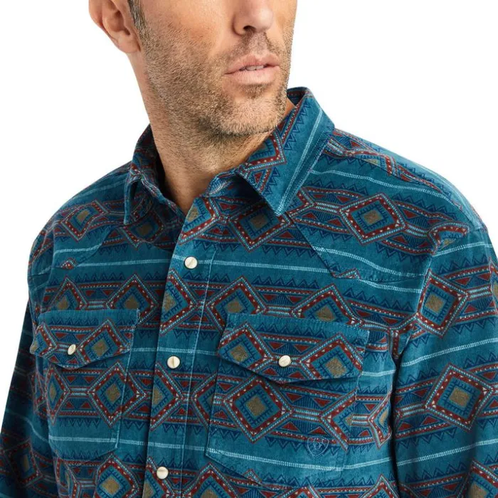 Button Down Shirts Men Ariat Hawkeye Corduroy Retro Fit Shirt Sylvan Teal Button Down Shirts Men Ariat Hawkeye Corduroy Retro Fit Shirt Sylvan Teal