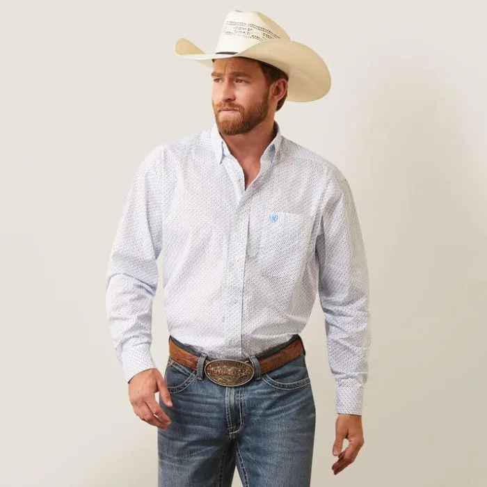 Button Down Shirts Men Ariat Luca Classic Fit Shirt White