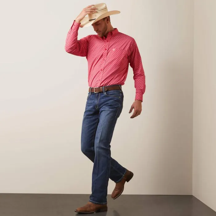 Button Down Shirts Men Ariat Neiko Classic Fit Shirt Rose Red Button Down Shirts Men Ariat Neiko Classic Fit Shirt Rose Red