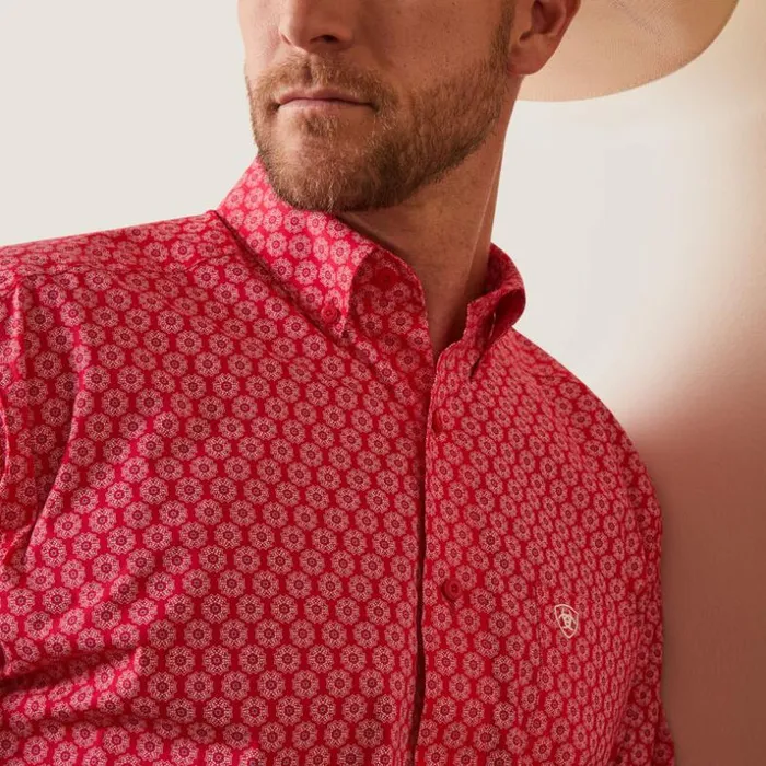 Button Down Shirts Men Ariat Neiko Classic Fit Shirt Rose Red Button Down Shirts Men Ariat Neiko Classic Fit Shirt Rose Red