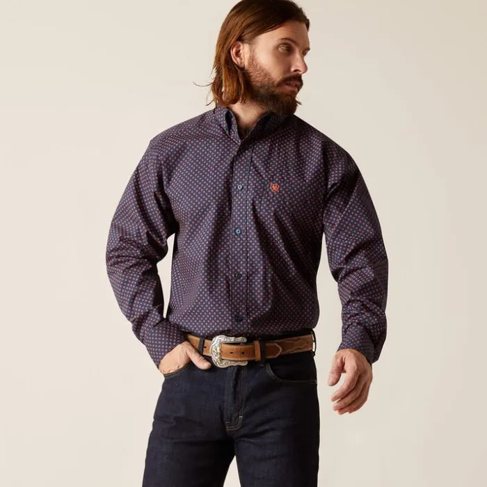 Button Down Shirts Men Ariat Palmer Classic Fit Shirt Dress Blue