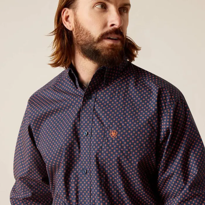Button Down Shirts Men Ariat Palmer Classic Fit Shirt Dress Blue