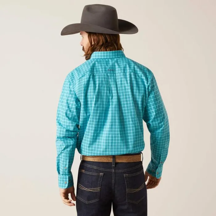Button Down Shirts Men Ariat Pro Series Brock Classic Fit Shirt Blue Curacao Button Down Shirts Men Ariat Pro Series Brock Classic Fit Shirt Blue Curacao