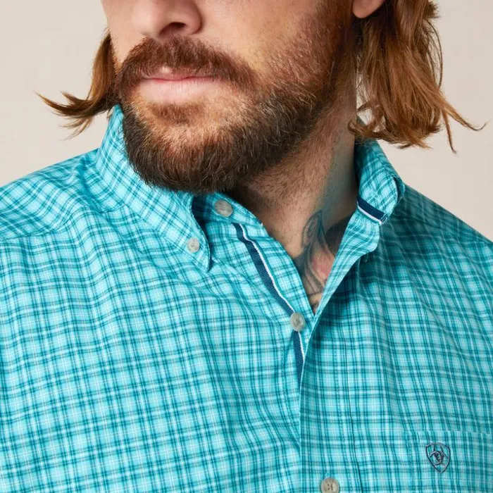 Button Down Shirts Men Ariat Pro Series Brock Classic Fit Shirt Blue Curacao Button Down Shirts Men Ariat Pro Series Brock Classic Fit Shirt Blue Curacao