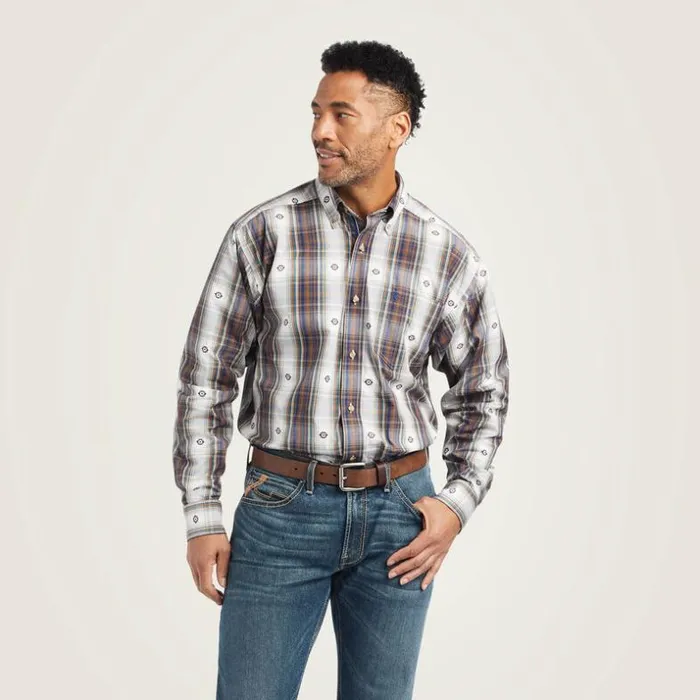 Button Down Shirts Men Ariat Pro Series Geoffrey Classic Fit Shirt Estate Blue