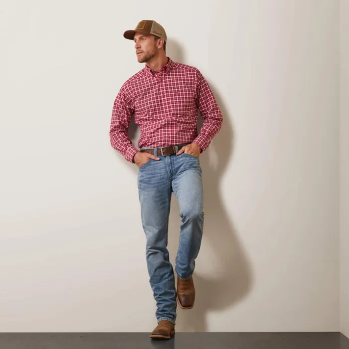 Button Down Shirts Men Ariat Pro Series Indiana Fitted Shirt Rose Red Button Down Shirts Men Ariat Pro Series Indiana Fitted Shirt Rose Red