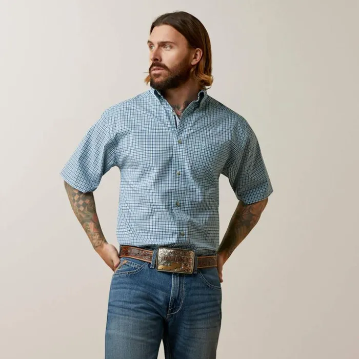 Button Down Shirts Men Ariat Pro Series Odell Classic Fit Shirt Turquoise