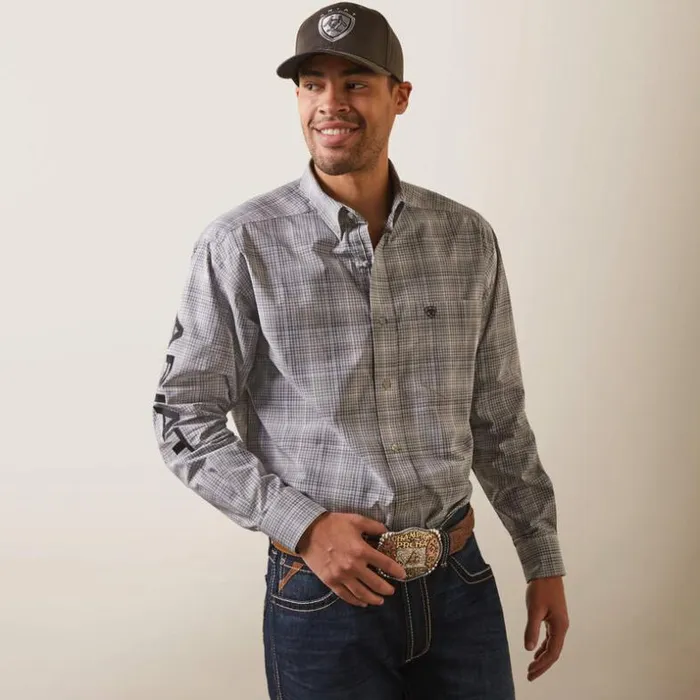 Button Down Shirts Men Ariat Pro Series Team Houston Classic Fit Shirt Gray