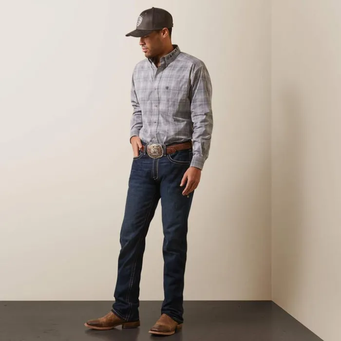 Button Down Shirts Men Ariat Pro Series Team Houston Classic Fit Shirt Gray Button Down Shirts Men Ariat Pro Series Team Houston Classic Fit Shirt Gray