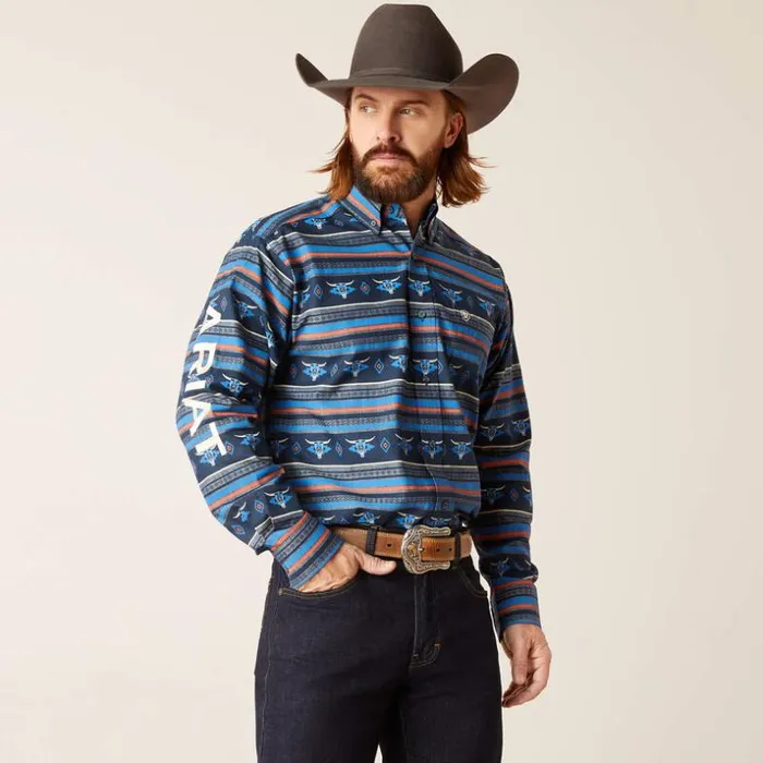 Button Down Shirts Men Ariat Team Chandler Classic Fit Shirt Blue