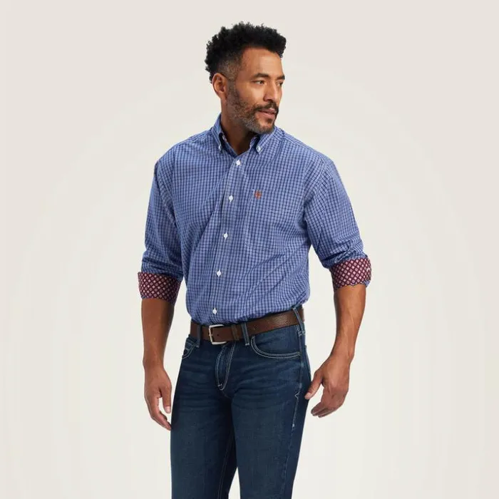 Button Down Shirts Men Ariat Wrinkle Free Dash Classic Fit Shirt Limoges