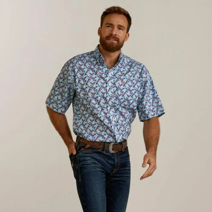 Button Down Shirts Men Ariat Wrinkle Free Wrigley Classic Fit Shirt Bright Cobalt