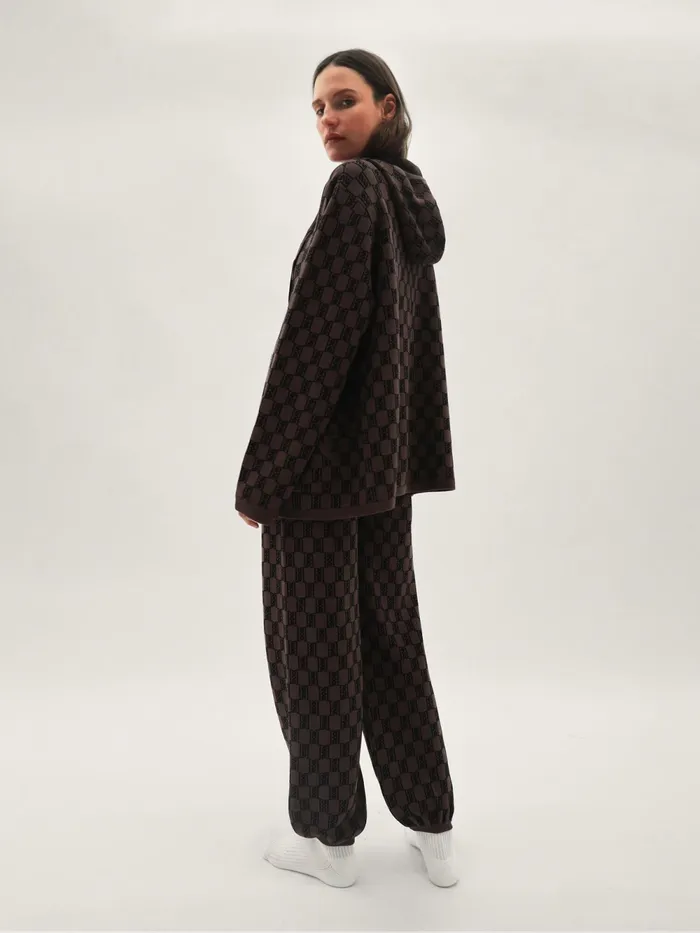 By Malene Birger Athleisure Wear Women Felipa Knitted Hoodie Dark Mahogany