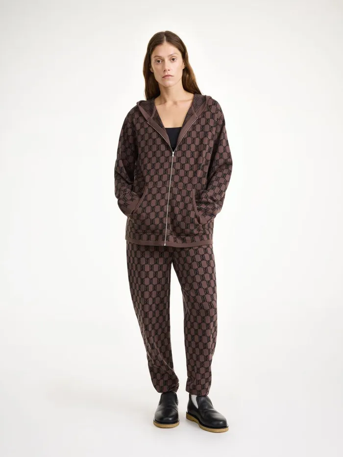 By Malene Birger Athleisure Wear Women Felipa Knitted Hoodie Dark Mahogany
