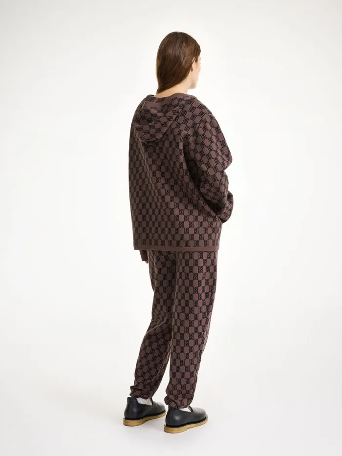 By Malene Birger Athleisure Wear Women Felipa Knitted Hoodie Dark Mahogany