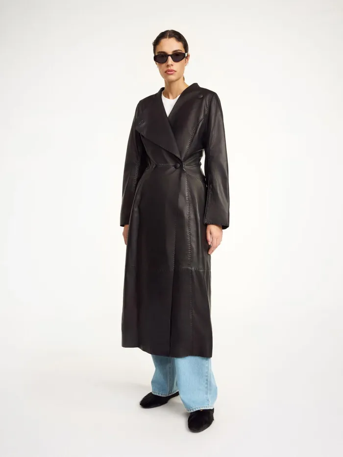 By Malene Birger Coats and Jackets Women Sirrena Leather Coat Black