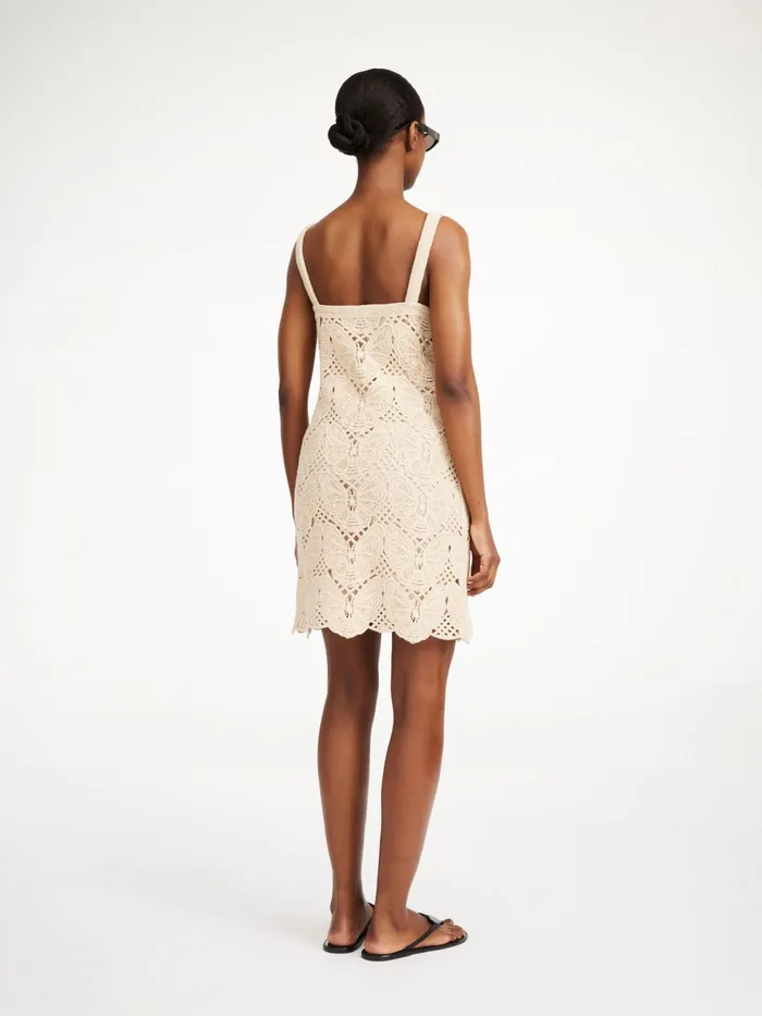 By Malene Birger Knitwear Women Falla Crochet Mini Dress Oyster Gray