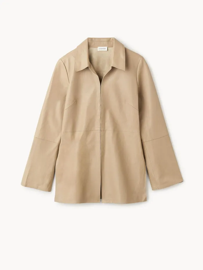 By Malene Birger Shirts Women Alleys Leather Shirt Sand Beige