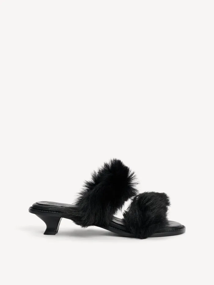 By Malene Birger Shoes Women Tianna Shearling Sandals Black