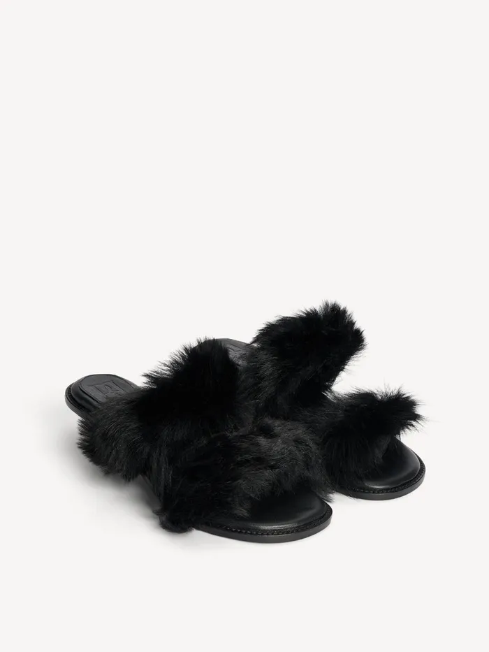 By Malene Birger Shoes Women Tianna Shearling Sandals Black