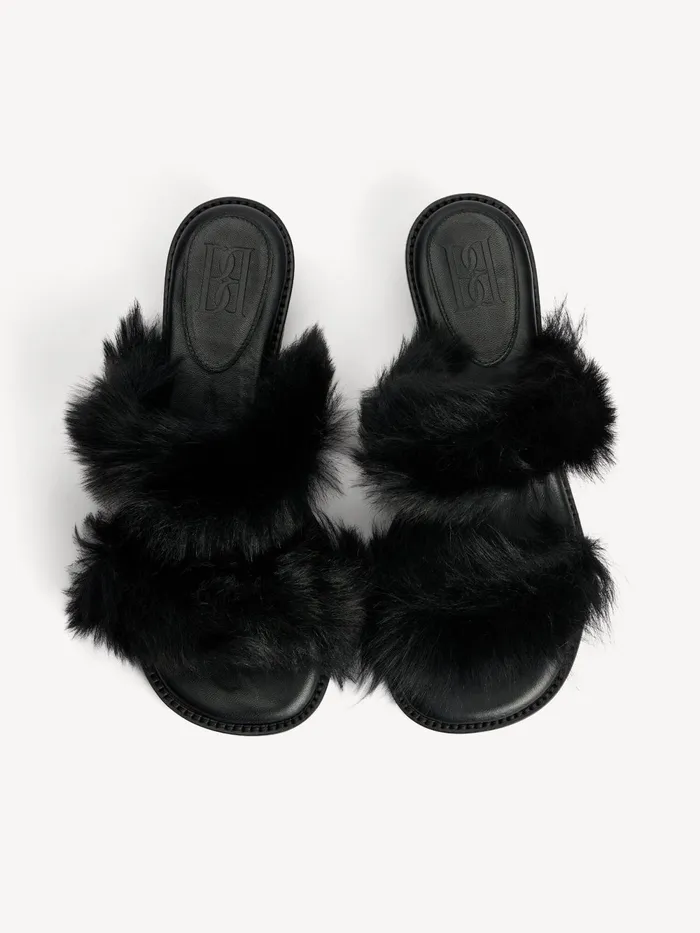 By Malene Birger Shoes Women Tianna Shearling Sandals Black
