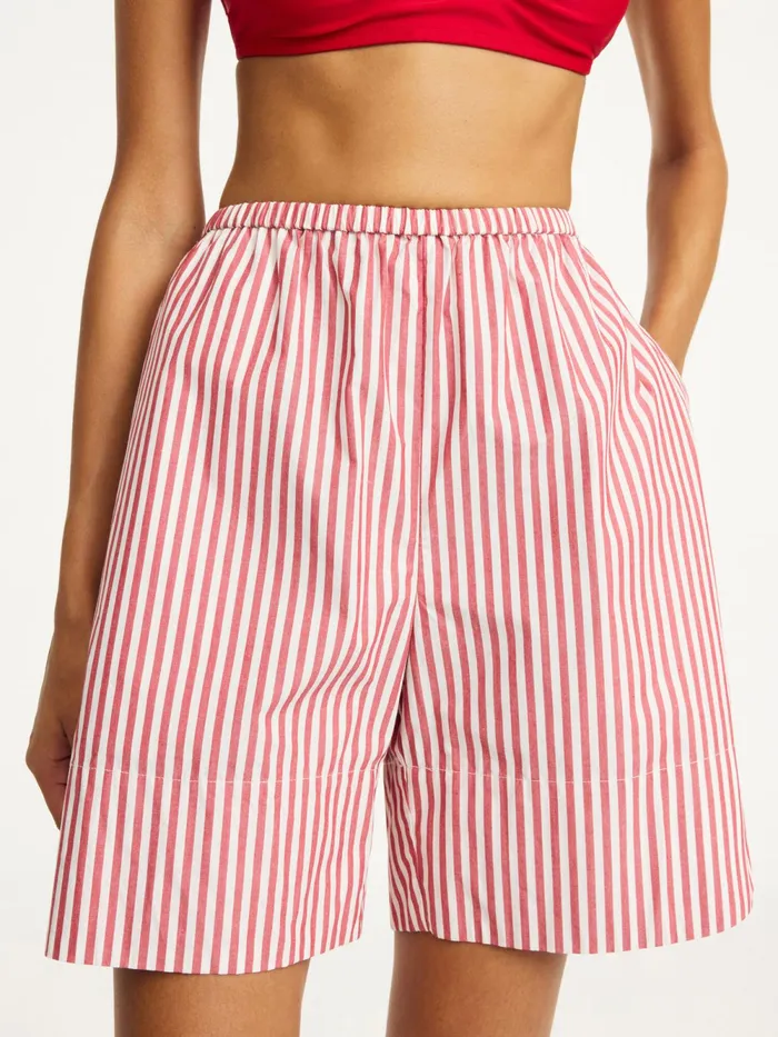 By Malene Birger Shorts Women Siona Shorts Red White Stripes