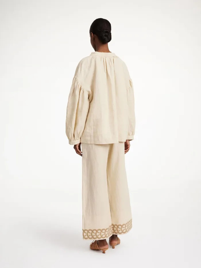By Malene Birger Tops and Blouses Women Cadmus Linen Blouse Oyster Gray