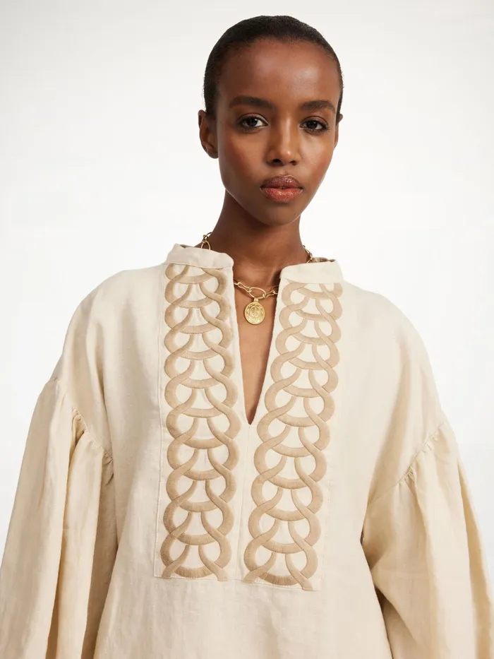 By Malene Birger Tops and Blouses Women Cadmus Linen Blouse Oyster Gray