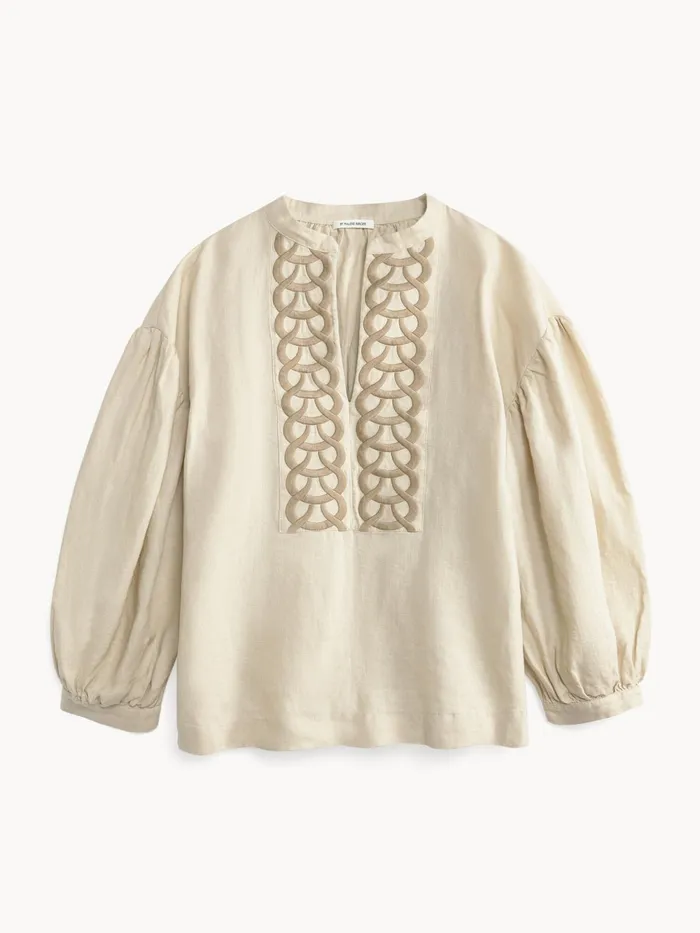 By Malene Birger Tops and Blouses Women Cadmus Linen Blouse Oyster Gray
