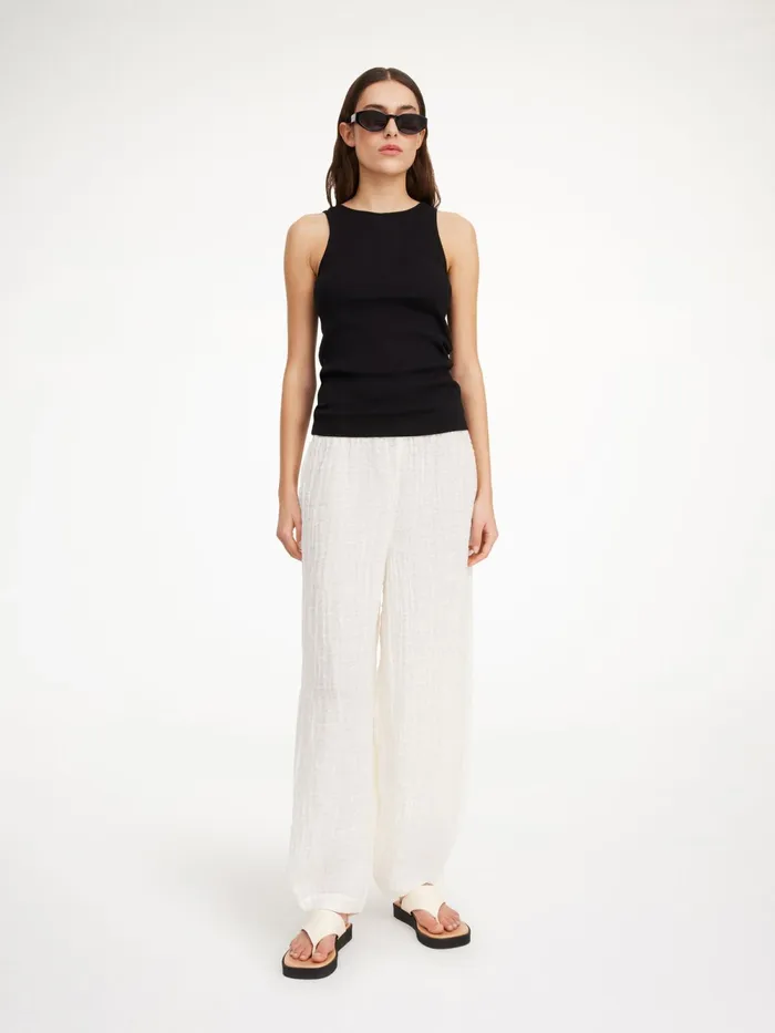 By Malene Birger Trousers Women Mikele Organic Linen Trousers Pure White
