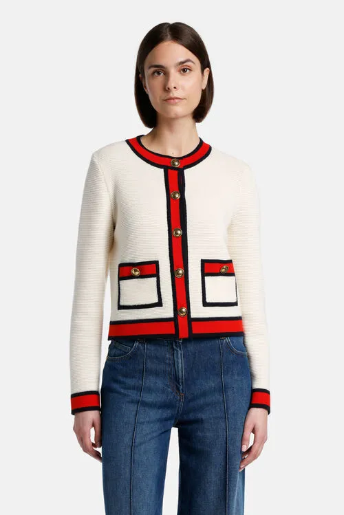 Cardigan Luisa Spagnoli Women Mangora Mangora CreamBlueRed