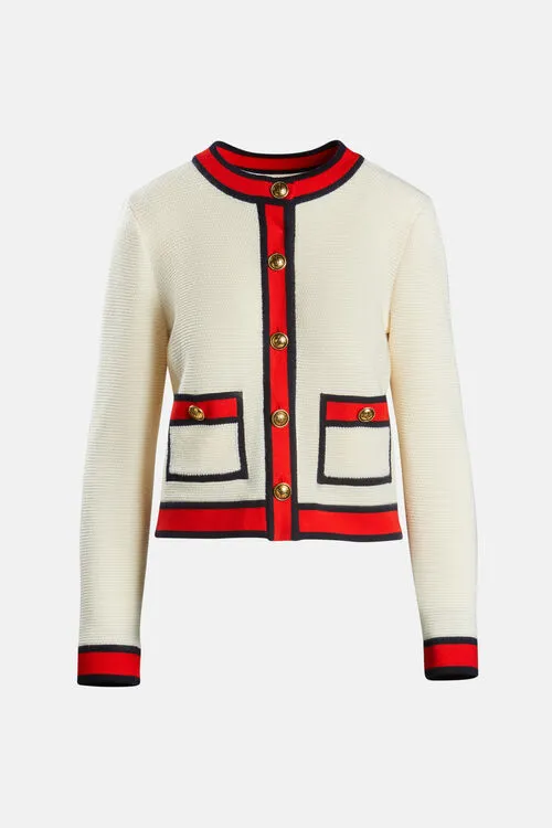 Cardigan Luisa Spagnoli Women Mangora Mangora CreamBlueRed Cardigan Luisa Spagnoli Women Mangora Mangora CreamBlueRed