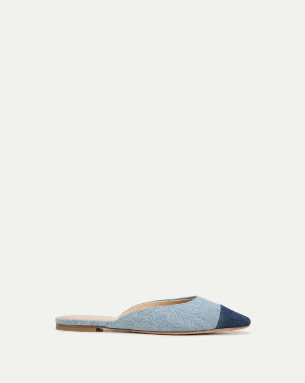 Carlotta Denim Flat Blue Women Veronica Beard Shoes