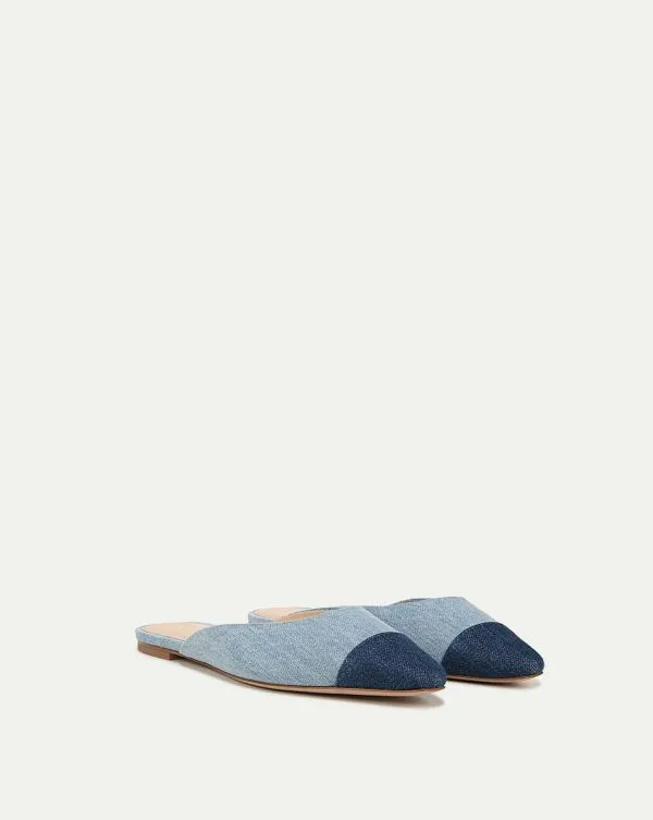 Carlotta Denim Flat Blue Women Veronica Beard Shoes Carlotta Denim Flat Blue Women Veronica Beard Shoes