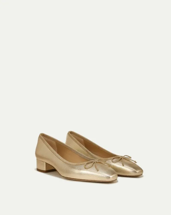 Cecile Metallic Leather Ballet Pump Platinum Women Veronica Beard Shoes Cecile Metallic Leather Ballet Pump Platinum Women Veronica Beard Shoes
