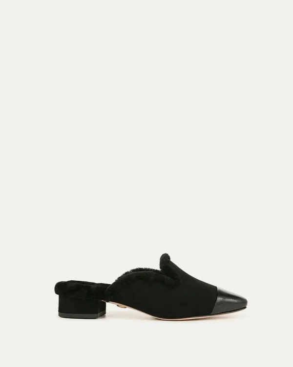 Cecile Shearling Mule Black Women Veronica Beard Shoes