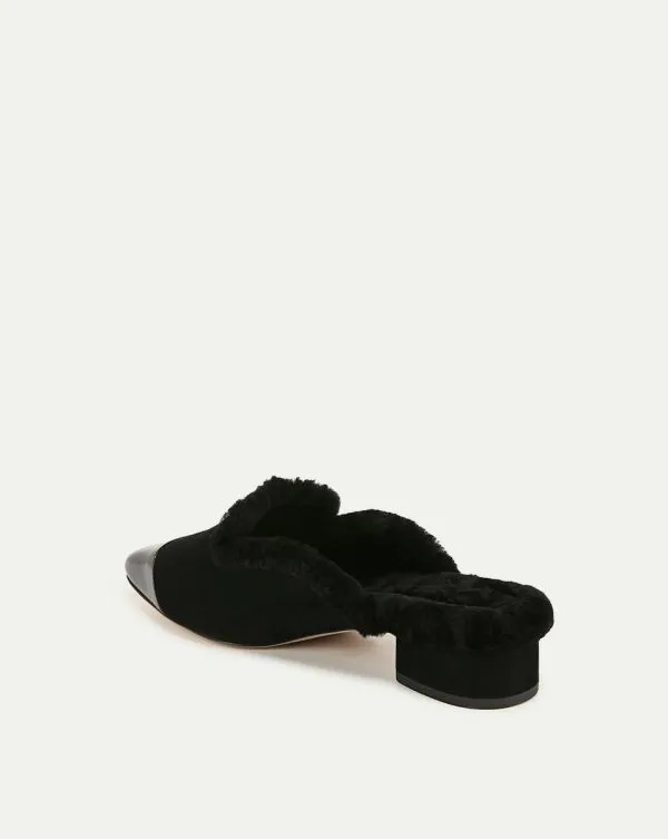 Cecile Shearling Mule Black Women Veronica Beard Shoes