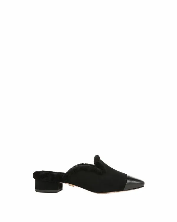 Cecile Shearling Mule Black Women Veronica Beard Shoes
