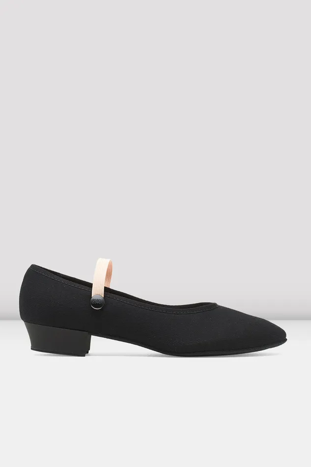Character Ladies Accent Canvas Character Shoes Black Canvas Bloch Adult