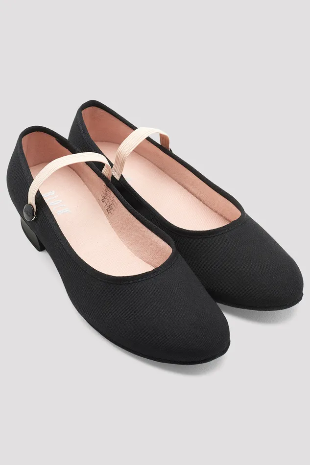 Character Ladies Accent Canvas Character Shoes Black Canvas Bloch Adult